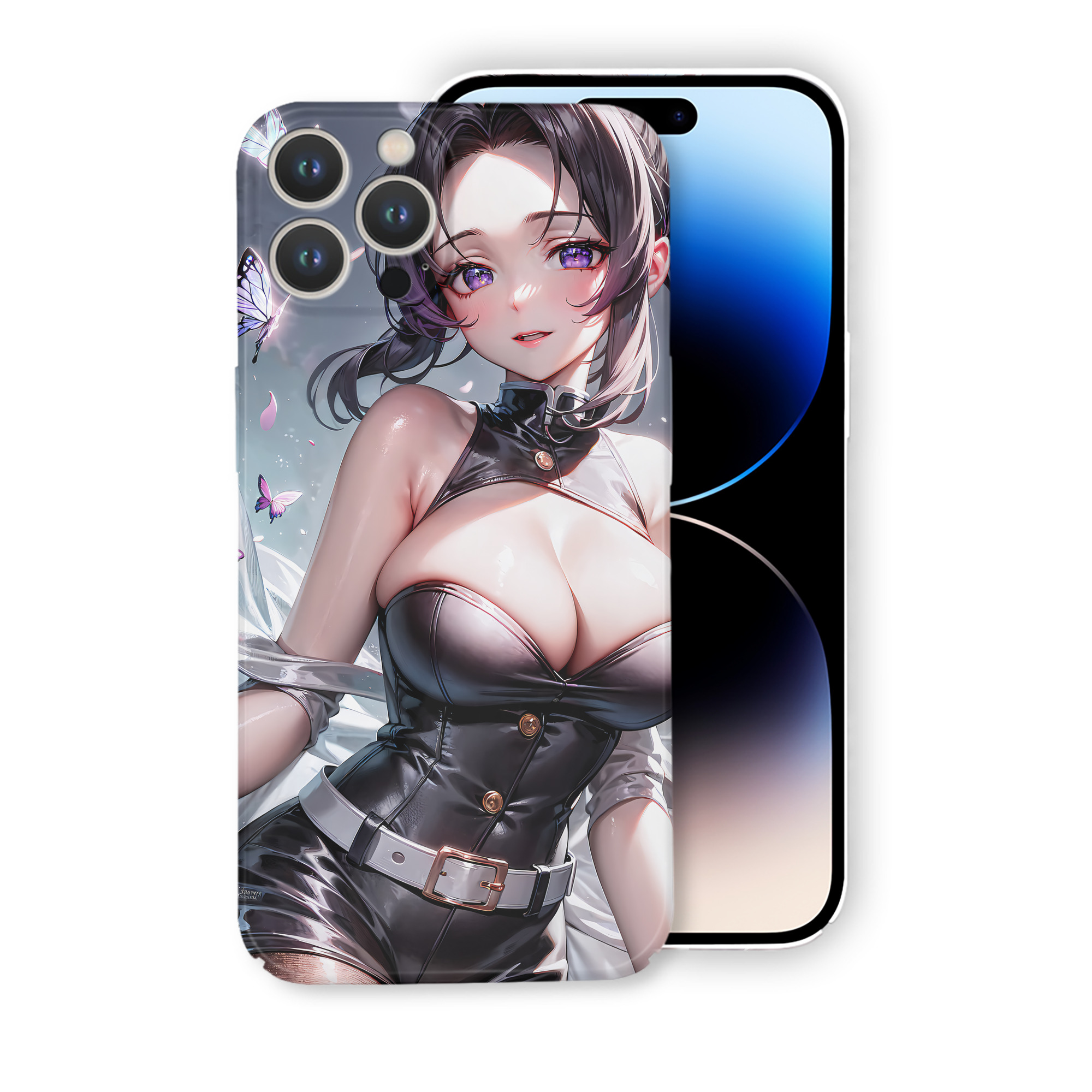 （画像用） 鬼滅の刃（きめつのやいば）蟲柱-胡蝶 しのぶ／こちょう しのぶ Kochou Shinobu 【iPhone 14シリーズ対応】ハードケース